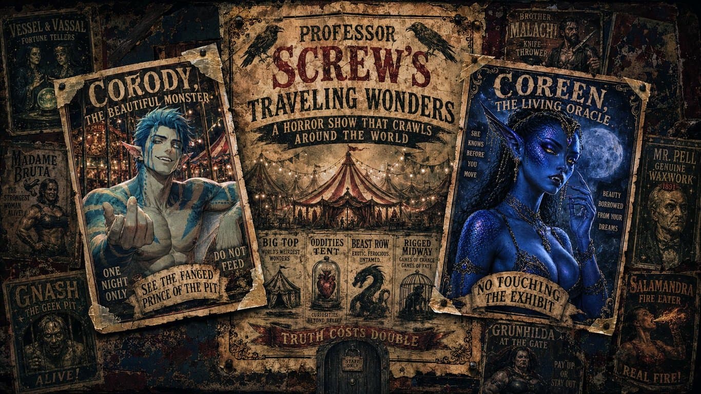 Professor Screw's Traveling Wonders background