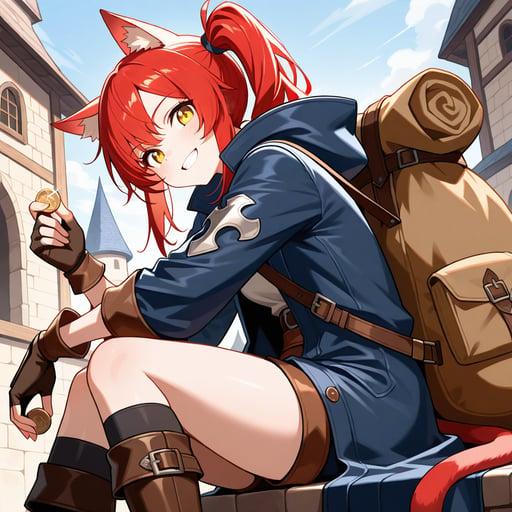 Dahlia, catgirl traveling merchant